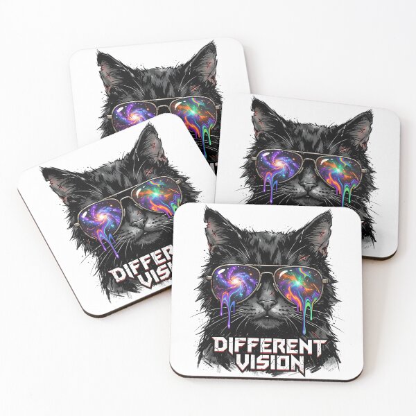 Aperçu de l'œuvre Lunettes de soleil néon Different Vision Cool Rocker Cat créée et vendue par VisualVerseLab.