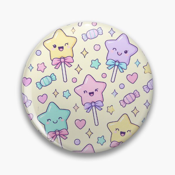 Item preview, Kawaii Star Lollipop Pastel Candy Pattern designed and sold by Soft Berry Studio.