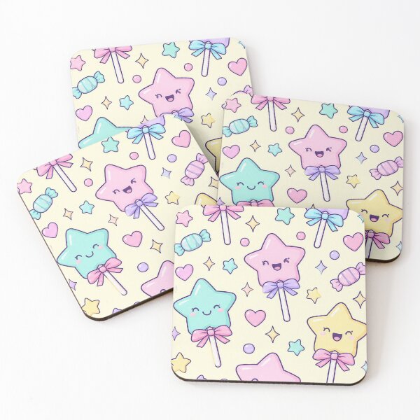 Item preview, Kawaii Star Lollipop Pastel Candy Pattern designed and sold by Soft Berry Studio.