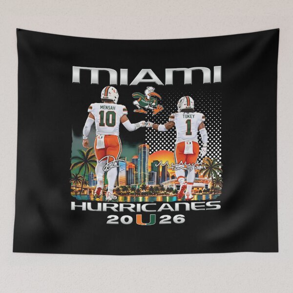 Item preview, Miami Hurricanes Football Players Fist Bump Skyline City designed and sold by lightylegal.