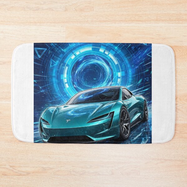 Item preview, Teal Electric Supercar Time Warp - Futuristic Sports Car Portal Art designed and sold by redkat-4.