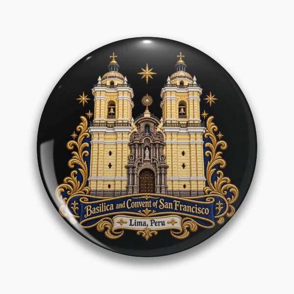 Item preview, San Francisco Basilica Lima Peru Embroidery Crest – Baroque Church Architecture Art designed and sold by Emoji Emblems.