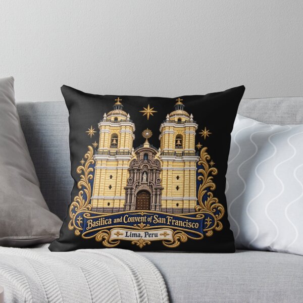 Item preview, San Francisco Basilica Lima Peru Embroidery Crest – Baroque Church Architecture Art designed and sold by Emoji Emblems.