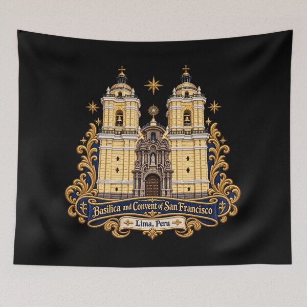 Item preview, San Francisco Basilica Lima Peru Embroidery Crest – Baroque Church Architecture Art designed and sold by Emoji Emblems.