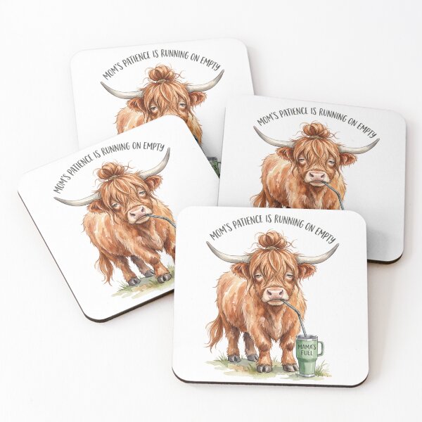 Item preview, Tired Highland Cow Mom designed and sold by Tiffany Roy.