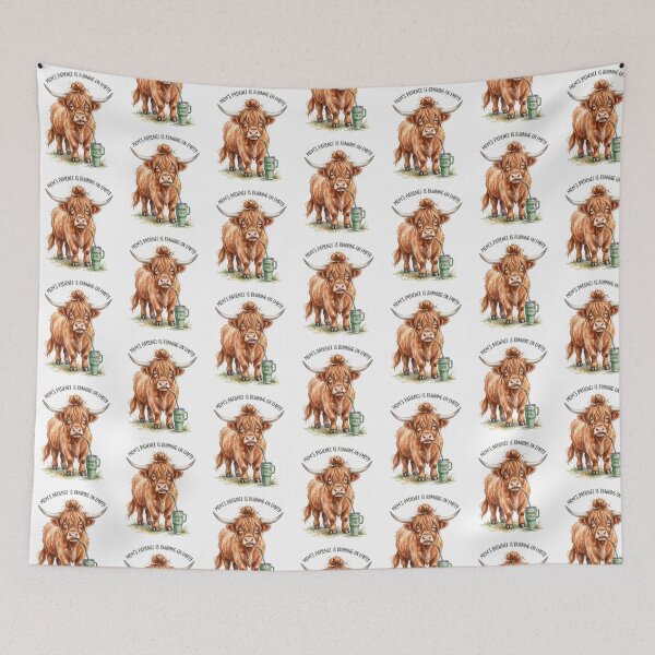 Item preview, Tired Highland Cow Mom designed and sold by Tiffany Roy.