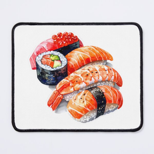 Item preview, Japanese Sushi Watercolor Illustration designed and sold by BetweenForms.