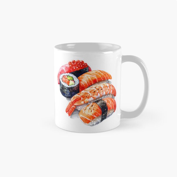Item preview, Japanese Sushi Watercolor Illustration designed and sold by BetweenForms.