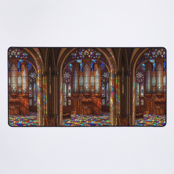Item preview, Gothic Pipe Organ with Rainbow Stained Glass Light designed and sold by pinkal.