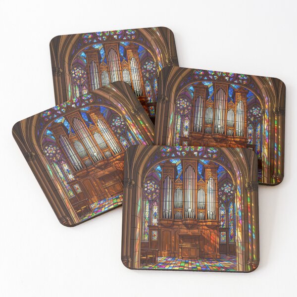 Item preview, Gothic Pipe Organ with Rainbow Stained Glass Light designed and sold by pinkal.