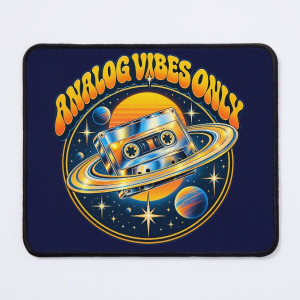 Item preview, Analog Vibes Only Retro Cassette Tape Space Planet Sunset Art designed and sold by QCena.