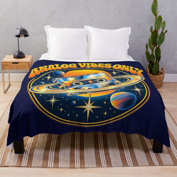 Item preview, Analog Vibes Only Retro Cassette Tape Space Planet Sunset Art designed and sold by QCena.