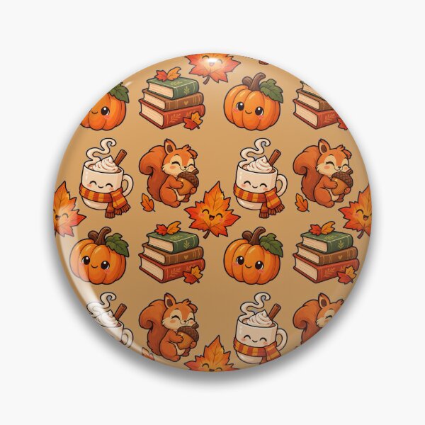 Item preview, Cozy Autumn Squirrel and Pumpkin Pattern designed and sold by NovaToons.