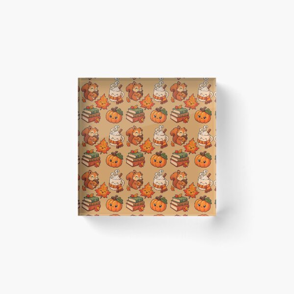 Item preview, Cozy Autumn Squirrel and Pumpkin Pattern designed and sold by NovaToons.