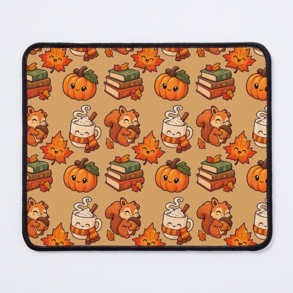 Item preview, Cozy Autumn Squirrel and Pumpkin Pattern designed and sold by NovaToons.