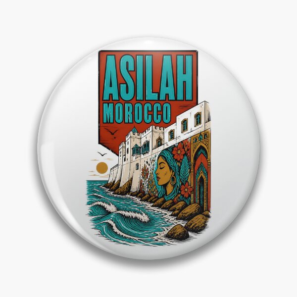 Aperçu de l'œuvre Asilah Maroc Voyages Vintage Tourisme créée et vendue par TravelersGems.