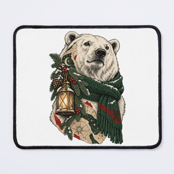 Item preview, Polar bear lights up Christmas with antique lantern designed and sold by TaruHonu.