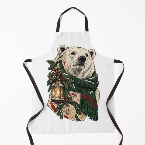 Item preview, Polar bear lights up Christmas with antique lantern designed and sold by TaruHonu.
