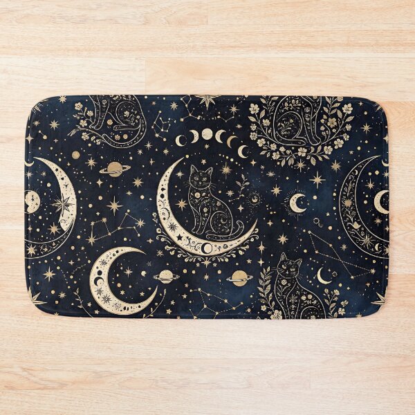 Item preview, celestial cat moon and stars pattern designed and sold by ArtDesignTp.
