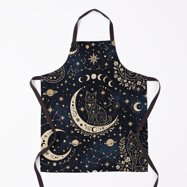 Item preview, celestial cat moon and stars pattern designed and sold by ArtDesignTp.