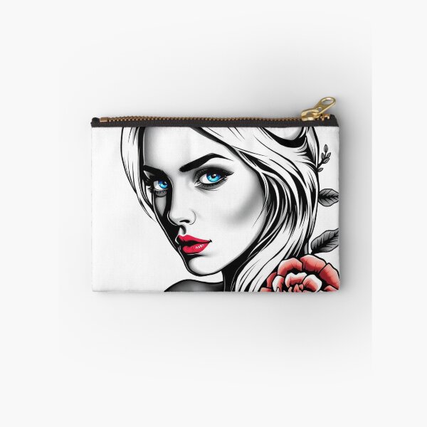 Item preview, Traditional Tattoo Blonde Girl with Rose – Classic Pin Up Art designed and sold by Fenomena Designs.