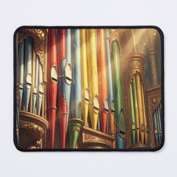 Item preview, Colorful Pipe Organ with Golden Sunlight Beams designed and sold by pinkal.