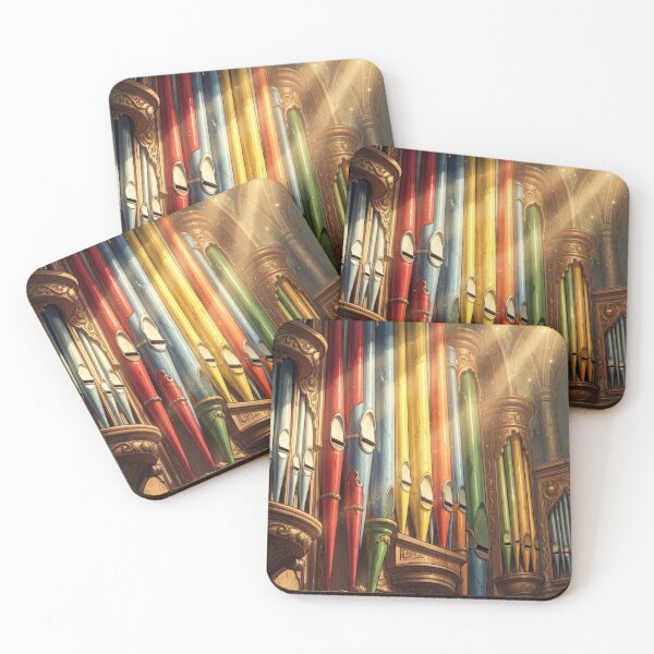 Item preview, Colorful Pipe Organ with Golden Sunlight Beams designed and sold by pinkal.