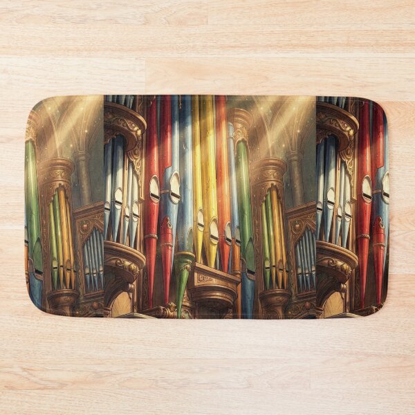 Item preview, Colorful Pipe Organ with Golden Sunlight Beams designed and sold by pinkal.