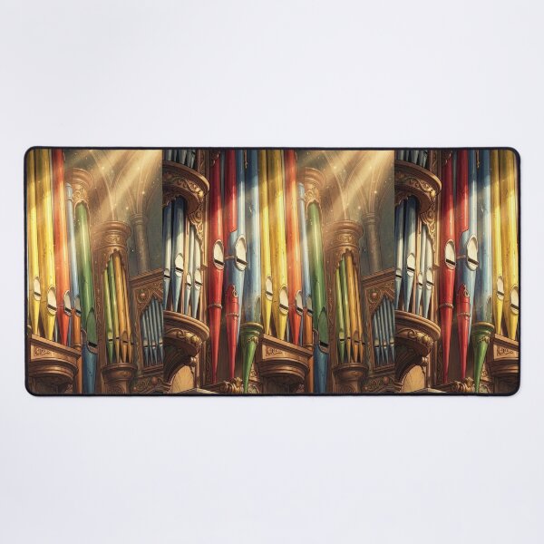 Item preview, Colorful Pipe Organ with Golden Sunlight Beams designed and sold by pinkal.