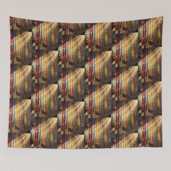 Item preview, Colorful Pipe Organ with Golden Sunlight Beams designed and sold by pinkal.