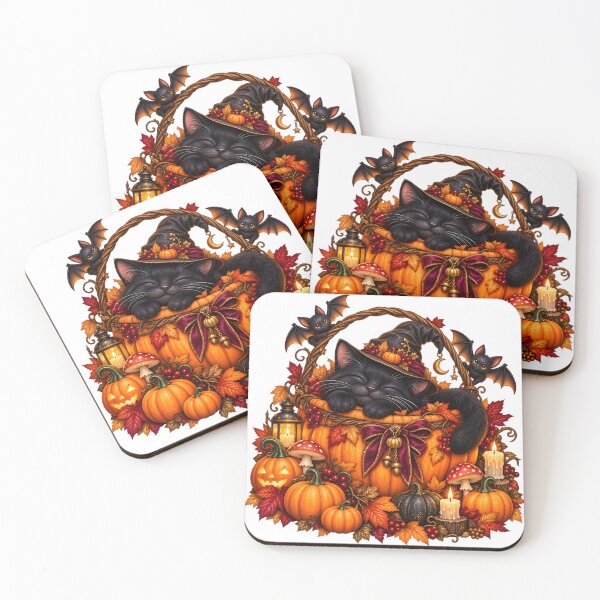 Item preview, Autumn Pumpkin Basket Cat – Gothic Halloween designed and sold by Clothes With Smiling Animals Walt Gral.
