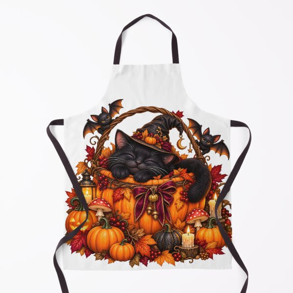 Item preview, Autumn Pumpkin Basket Cat – Gothic Halloween designed and sold by Clothes With Smiling Animals Walt Gral.