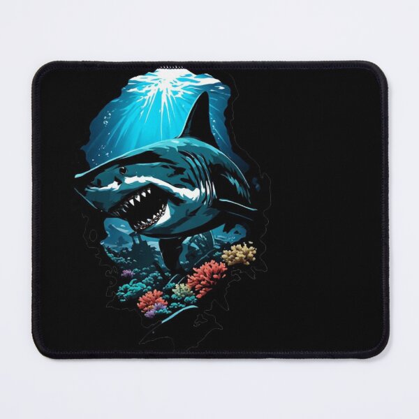 Item preview, Great white shark on coral reef designed and sold by KinoDesign.