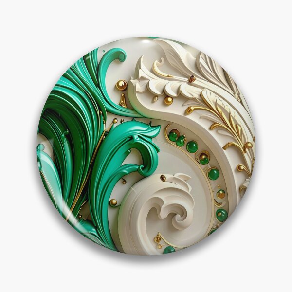 Item preview, Sculptural Emerald with Gold Enamel designed and sold by Vicky Brago-Mitchell®.