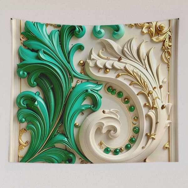 Item preview, Sculptural Emerald with Gold Enamel designed and sold by Vicky Brago-Mitchell®.