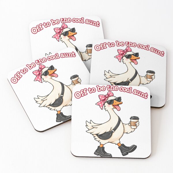 Item preview, Off to Be the Cool Aunt Goose Funny Coffee Lover Bow designed and sold by Morescitaf.