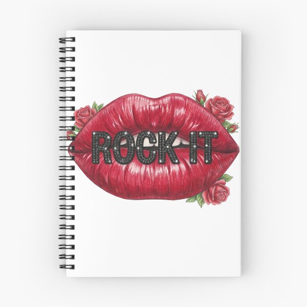 Item preview, Vintage Red Lips Rock It Quote Art with Roses designed and sold by MaRCAStro.