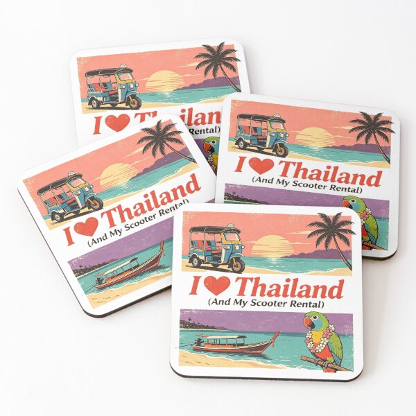 Item preview, I Love Thailand – Vintage Tropical Scooter Travel Design designed and sold by VladisWorld.
