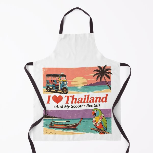 Item preview, I Love Thailand – Vintage Tropical Scooter Travel Design designed and sold by VladisWorld.