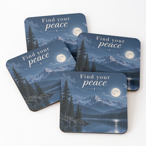 Item preview, Find Your Peace Moonlit Mountain designed and sold by Willow Sky.