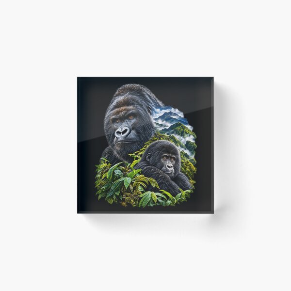 Item preview, Mountain Gorilla – Misty Mountain Rainforest Wildlife Art designed and sold by redsharkuk.
