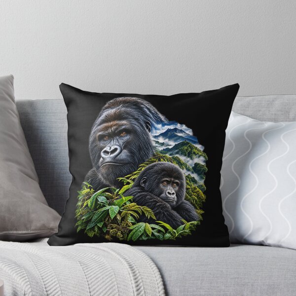 Item preview, Mountain Gorilla – Misty Mountain Rainforest Wildlife Art designed and sold by redsharkuk.