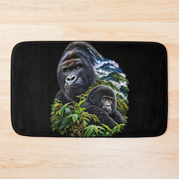 Item preview, Mountain Gorilla – Misty Mountain Rainforest Wildlife Art designed and sold by redsharkuk.