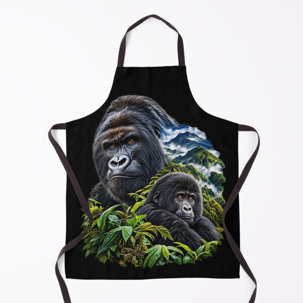 Item preview, Mountain Gorilla – Misty Mountain Rainforest Wildlife Art designed and sold by redsharkuk.
