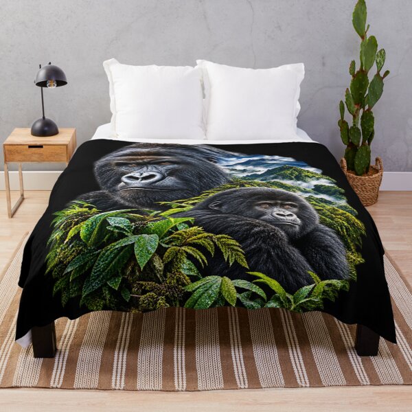 Item preview, Mountain Gorilla – Misty Mountain Rainforest Wildlife Art designed and sold by redsharkuk.