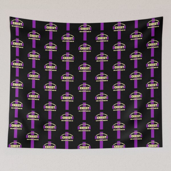 Item preview, I Can Do All Things Through Christ Who Strengthens Me Purple Cross T-Shirt designed and sold by PoppaBear71.