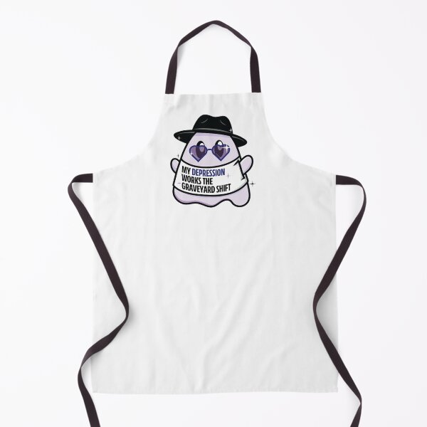 Item preview, My Depression Works the Graveyard Shift Pop Art Ghost Purple designed and sold by colormemaroon.