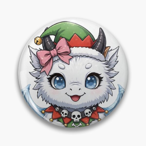 Item preview, Kawaii Christmas Goth Dragon Elf - Cute White Baby Dragon with Bow - Pastel Goth Holiday Sticker designed and sold by Goth Pets .