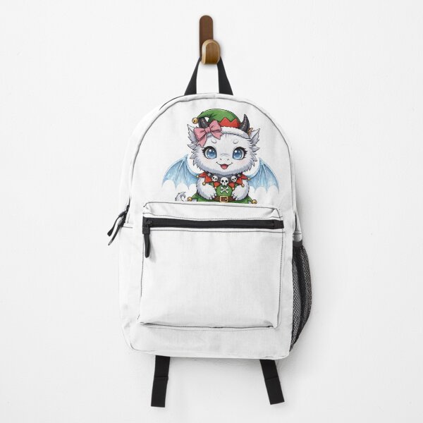 Item preview, Kawaii Christmas Goth Dragon Elf - Cute White Baby Dragon with Bow - Pastel Goth Holiday Sticker designed and sold by Goth Pets .