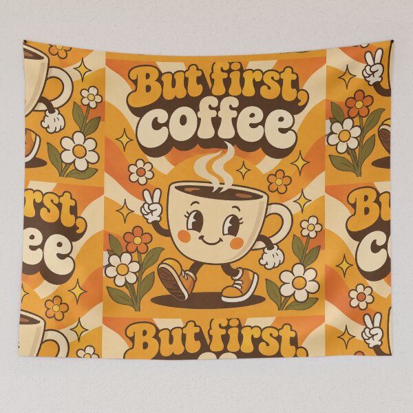 Item preview, But First Coffee Retro Design designed and sold by Willow Sky.
